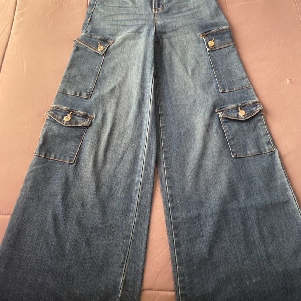 Women's Blue Cargo Jeans